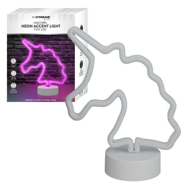 Xtreme Lit Unicorn Table Neon Lamp, 4 Hour Timer, Battery Powered 3 A 10... - $19.79