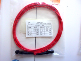 NEW 3M RED FIBER OPTIC CABLE REF #DHH0449 MTRJ MTRJ 62 / 125 RED MM 4003297 - $9.94