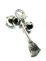 Clip auf Charm Metall Besen Cauldron Pet Collar Familiar Purse Bracelet... - $4.79