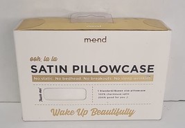Mend Satin Pillowcase 1 Standard/Queen Size White NEW - £8.77 GBP