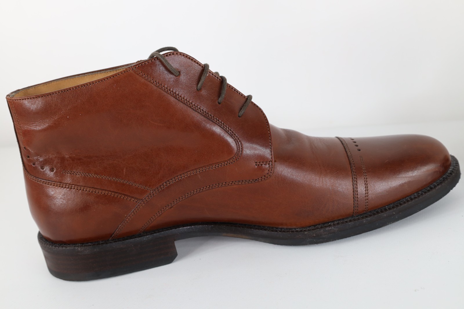 Johnston & Murphy Mens 10 Sheepskin Leather Toe Cap Chukkas Chukka Boots Brown Item image 7