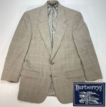 40s Blazer Burberry Mens Tan Vintage 90s Bespoke Windowpane Prorsum Jacket USA - £53.15 GBP