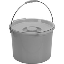 Medline Gray Commode Pail with Lid and Handle - 12 Quart Capacity - $64.95 CAD