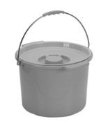 Medline Gray Commode Pail with Lid and Handle - 12 Quart Capacity - €40,50 EUR
