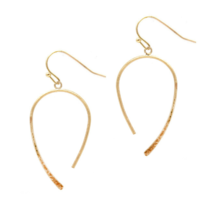 Wire Elliptical Hoop Dangle Drop Earrings Gold - £10.41 GBP