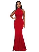 Women&#39;s Solid Color Dress Back Zipper Sleeveless Pleated Dress Evening P... - £46.94 GBP