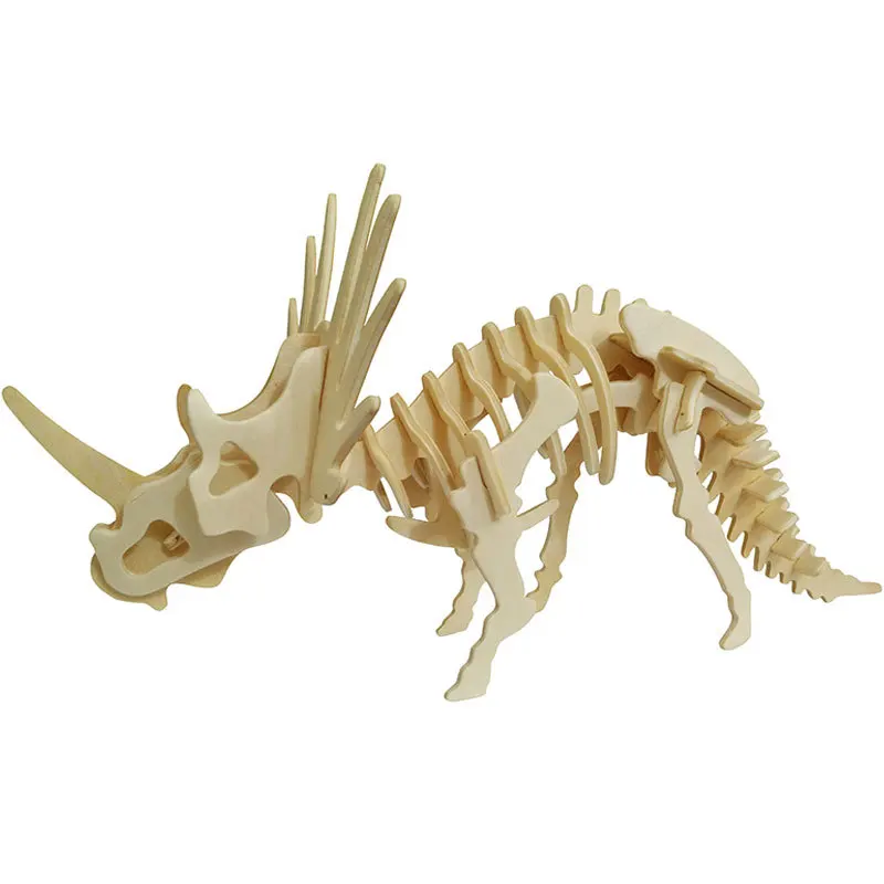Play DIY dinosaur puzzle 3D three-dimensional wooden Play&#39;s educational Play pup - £23.18 GBP