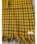 Vintage Pendleton Woolen Mills Blanket Wool Orange Brown fringe windowpa... - $80.00