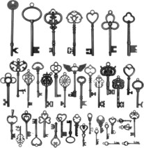 Skeleton Key Pendants Black Gunmetal Big Keys Large Wedding Favors Steam... - $25.74