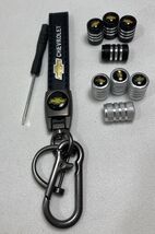 Genuine Leather Lanyard&amp; Stem Cap Set For CHEVY Lovers. Keys Will Be Imp... - $32.42