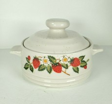 Strawberries ‘n Cream Stoneware Individual Covered Casserole Oven To Table - £8.88 GBP