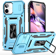 iPhone 13 Case – Shockproof, Magnetic Stand, Camera Protection, Light blue - $19.79