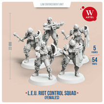 28mm wargame miniature L.E.U. Riot Control Squad (Female enforcers) by W... - $93.99