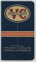 1940&#39;s V.C. Vertilizers Pocket Notebook  Advertising Virginia Carolina C... - £14.41 GBP