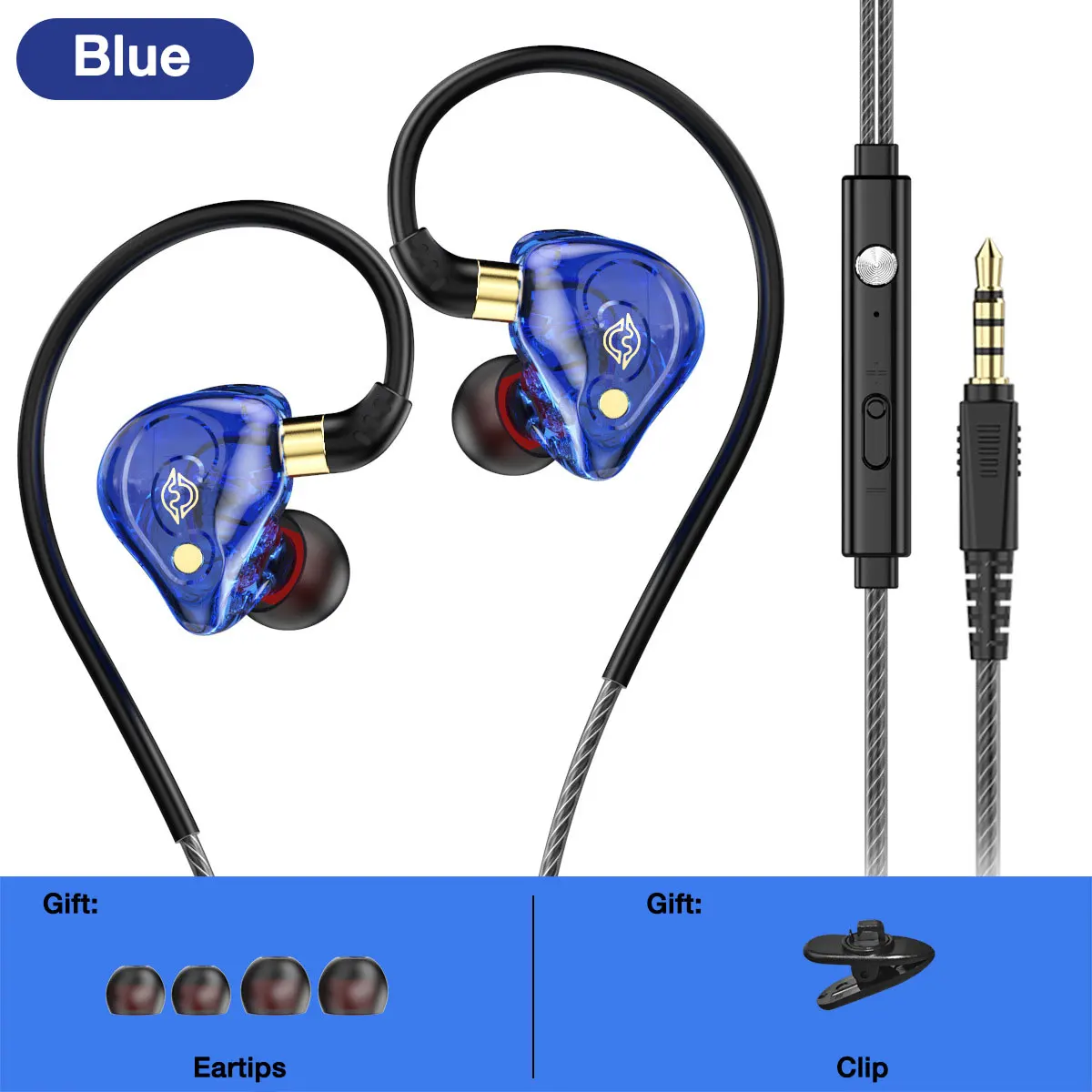 EARDECO Wired Headphones with Mic Earphone 3.5mm Hifi Wire Headphone Headset Bas - £13.07 GBP
