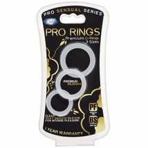 Cloud 9 Pro Sensual Silicone Premium Cock Ring 3 Pack Clear - £10.17 GBP