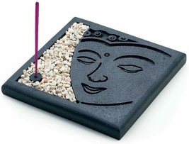 Meditating Buddha Face Burner Complete Set w/ Stones and Incense - £15.56 GBP