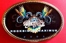 AEROSMITH &quot;ROCKSIMUS MAXIMUS&quot;  Rock Group  Epoxy PHOTO MUSIC BELT BUCKLE... - $22.96 CAD