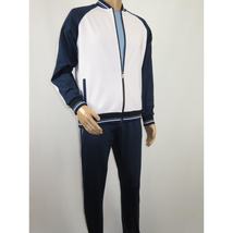 Men's Monte Carlo Turkey Jogging Suit 2pc Jump Set Stretchable 95192 Blue White image 4