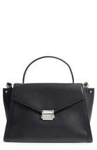 Michael Kors Whitney Large Leather Satchel 30T8SXIS3L Gold-Tone Black - £127.39 GBP