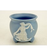 3-Toed Cauldron Vase, Faux Jasperware, Imitation Wedgwood, Made in Japan - $19.55