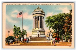 Soldiers and Sailors Monument New York City NY NYC UNP Linen Postcard N23 - £2.33 GBP