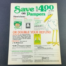 VTG Retro 1983 Pampers Diaper Double Refund Offer Certificate Ad Coupon - $19.00