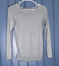 Maurices Lightweight Solid Gray Ruched Sweater w Half Zip Back Size XS S... - £6.22 GBP