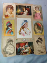 Victorian Trade Card Scrap Book Page 14x11 1880s-90s Many cards - $29.65