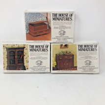 Lot Of 3 The House of Miniatures Dollhouse Kits Dower Chest Hutch Cabinet & Top - $29.99