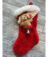 Russ Berrie Christmas Dog Stocking NWT Jingle Bell Puppy Labrador Retrie... - $26.11