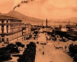 Napoli Italy Piazza Del Municipio Smoking Vesuvius UNP 1910s Postcard - £3.99 GBP