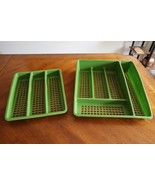VTG DEKA Plastic Avocado Green Drawer Utensil Flatware Organizer Tray 2 ... - $602.88 MXN