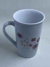 Starbucks Holiday Floral Poinsettia Snowflake Red 12oz Coffee Cup Tall Mug - $10.84