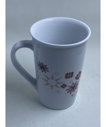 Starbucks Holiday Floral Poinsettia Snowflake Red 12oz Coffee Cup Tall Mug - £8.53 GBP