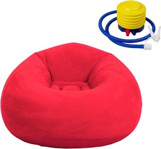 Foldable Flocking Inflatable Sofa, Ultra Soft Lazy Sofa Couch Bean Bag Chair - £33.18 GBP