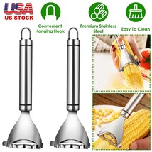 2 Pieces One-Step Corn Peeler Thresher Tool Cob Kerneler Cutter Stripper... - $18.99