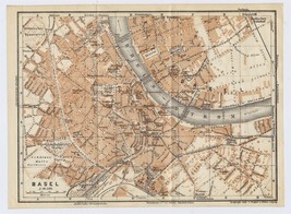 1922 Original Vintage City Map Of Basel / Switzerland - £16.80 GBP