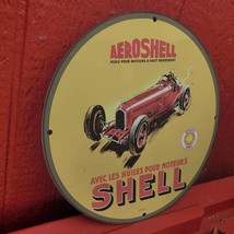 Vintage 1934 Shell Service AeroShell Aviation Lubricant Porcelain Gas-Oil Sign - $125.00