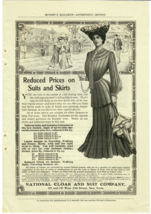 1903 National Cloak and Suit Company Antique Print Ad Fancy Lady Dress Clothing - £11.55 GBP