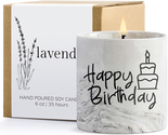 Happy Birthday Candle Gifts, 6 Oz Lavender Scented Soy Wax Candle, Birth... - £24.50 GBP