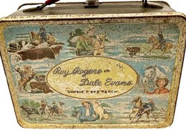 VTG Roy Rogers Dale Evans Double R Bar Ranch Metal Lunch Box Only SEE PH... - $40.00