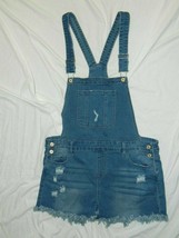 Womens Classic JEANS Brand Denim Overall Shorts size Large / 36x3 - £13.31 GBP