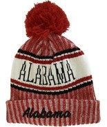 Alabama Plush Lined Embroidered Winter Knit Pom Beanie Hat (Crimson/Black) - $27.28 CAD
