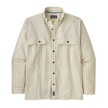 Mens Patagonia Island Hopper Yellow Camp Polo Shirt Long Sleeve Cotton L... - $79.99