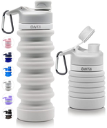 Collapsible Water Bottle- BPA Free Silicone Foldable Water Bottle , Gray - $23.19