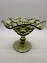 Vintage Compote Dish Imperial Glass-Ohio Provincial 1506 Verde Green Thu... - $25.21