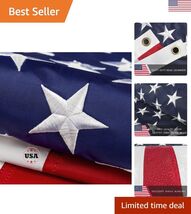 This 3x5 ft American Flag For Outside,  Flags Strongest, Longest Lasting... - $31.31
