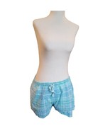Simple Pleasures Size M Womens Pajama Sleep Shorts Blue Plaid Lightweigh... - £10.17 GBP