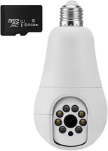 Wireless Light Bulb Security Camera Light Socket WiFi 360 Degree PTZ Hom... - $75.37